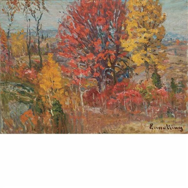 Autumn Tints Oil Painting by John Joseph Enneking
