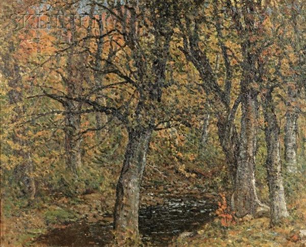 New England Wood And Stream, Fall Oil Painting by John Joseph Enneking
