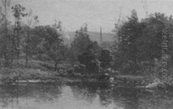 Summer Afternoon Near Hyde Park Oil Painting by John Joseph Enneking