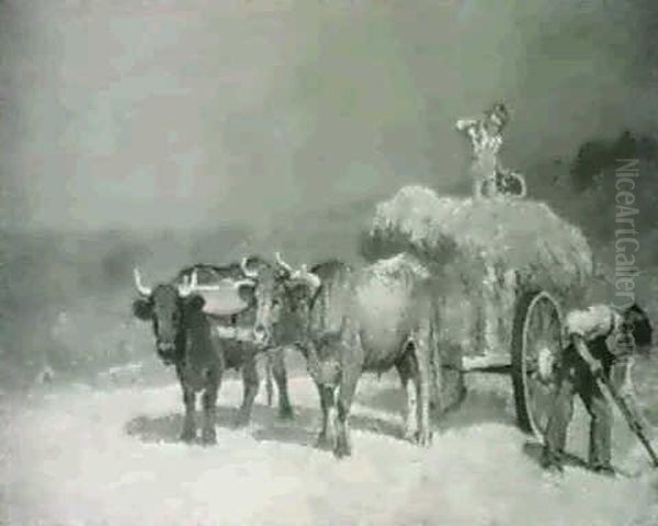 Haying Oil Painting by John Joseph Enneking