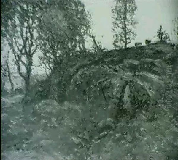Trees Around A Boulder Oil Painting by John Joseph Enneking