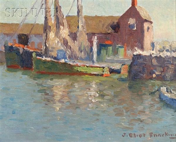 Drying The Nets Oil Painting by Joseph Eliot Enneking