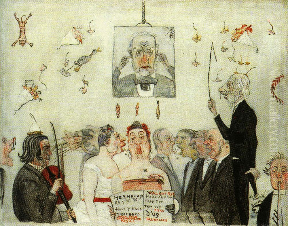 Au Conservatoire Oil Painting by James Ensor