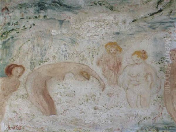 Les Baigneuses Oil Painting by James Ensor