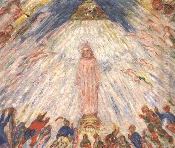 Les Paralipomenes/pelerins Aux Chemins C,lsbres Oil Painting by James Ensor