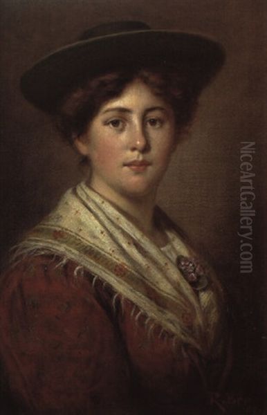 Junge Bauerin Oil Painting by Rudolf Epp
