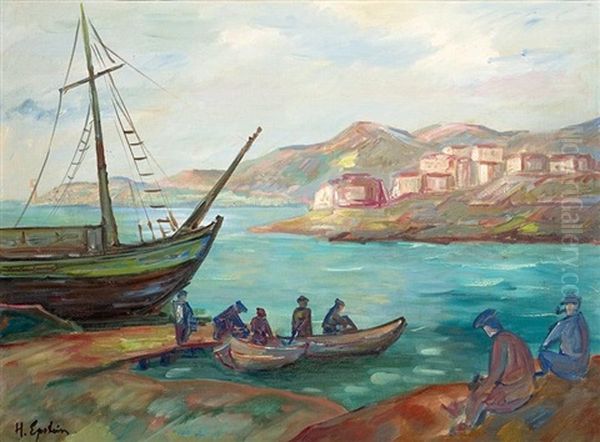 Powrot Z Polowu Oil Painting by Henri Epstein