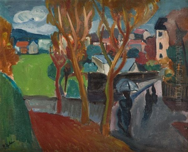 Landscape With The Trees Oil Painting by Henri Epstein