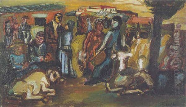 Le Marche Aux Bestiaux Oil Painting by Henri Epstein