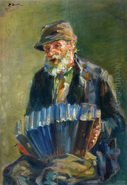 Musician Oil Painting by Erno Erb