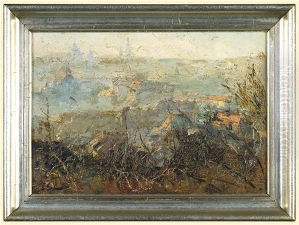 View To Lvov Oil Painting by Erno Erb