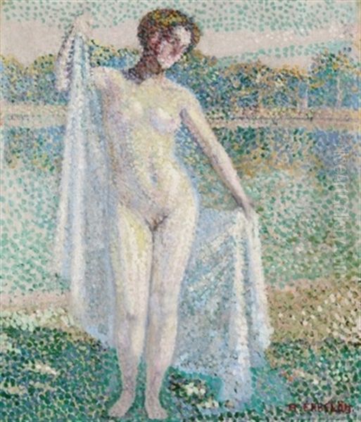 Badende Oil Painting by Adolf Erbsloeh