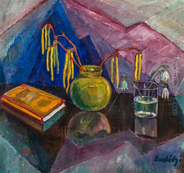 Stillleben Oil Painting by Adalbert Erdelyi