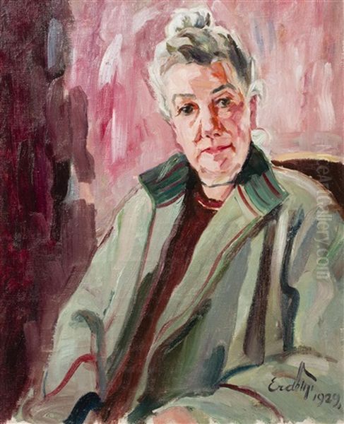 Portrait Of A Lady Oil Painting by Vojtech Erdelyi