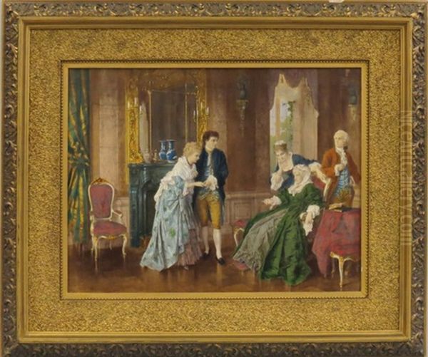 Presenting Future Bride To The Matriarch Oil Painting by Otto Erdmann