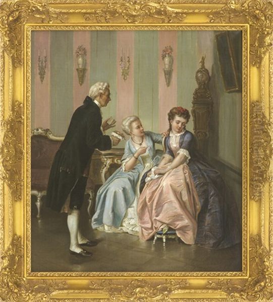 Der Kammerherr Uberbringt Die Liebesbotschaft Oil Painting by Otto Erdmann