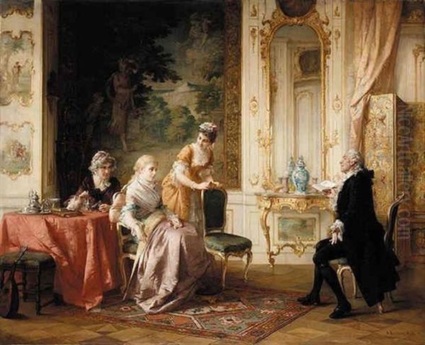 Das Rezitativ (the Recitation) Oil Painting by Otto Erdmann
