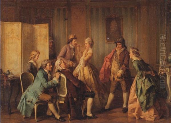 Preparing For The Fancy Ball Oil Painting by Otto Erdmann