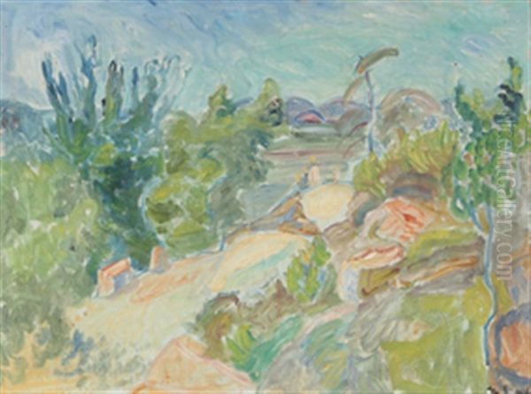 Veien Til Braatan I Holmsbu Oil Painting by Thorvald Erichsen