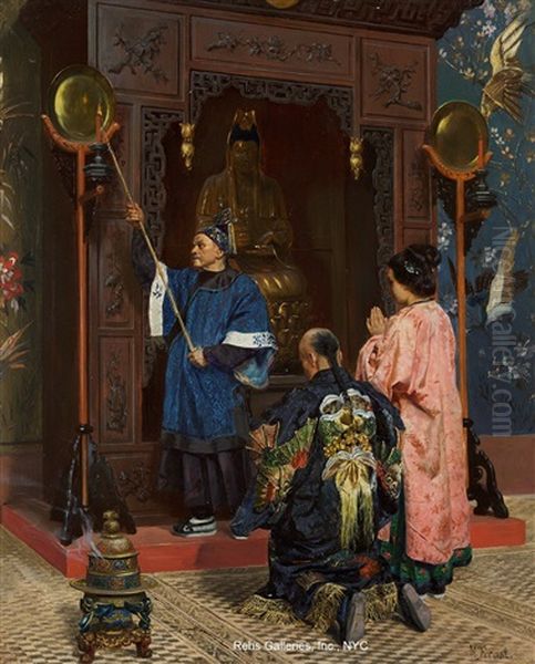 Im Pferdestall. Oil Painting by Rudolf Ernst