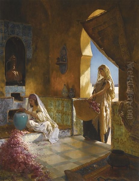 The Perfume Makers Oil Painting by Rudolf Ernst