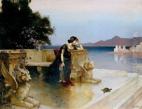 Sur La Terrasse Oil Painting by Rudolf Ernst