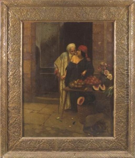 La Marchande De Fruits Oil Painting by Rudolf Ernst