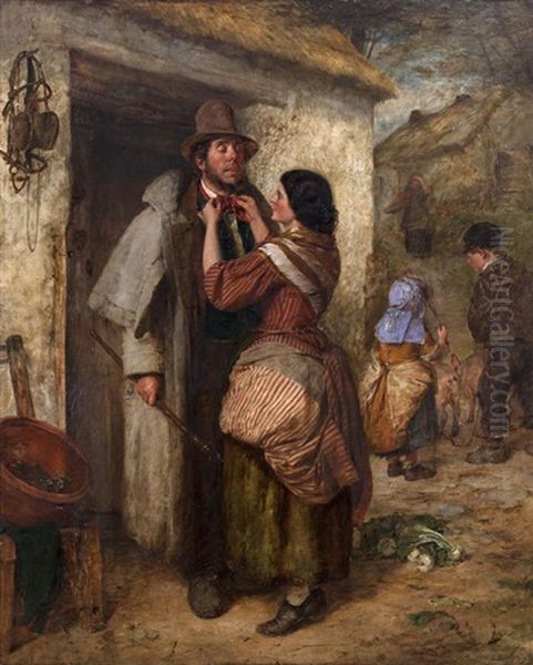 Preparing For Market Day Oil Painting by Nicol Erskine