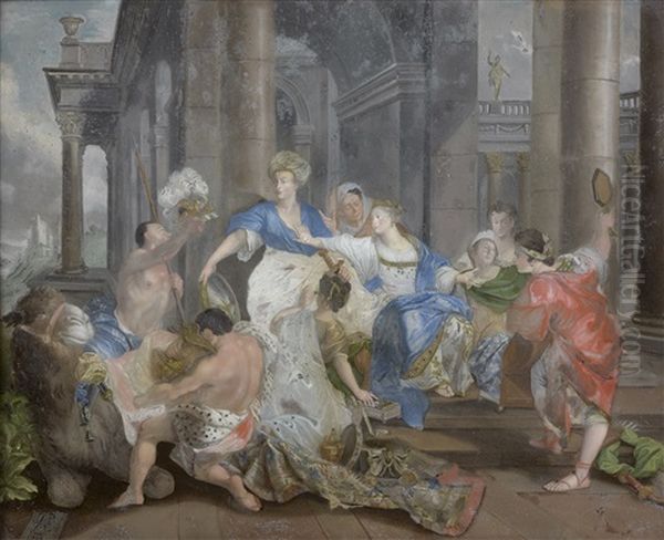 Les Preparatifs Du Voyage De La Reine De 
Saba Oil Painting by Joan Petrus von Esch