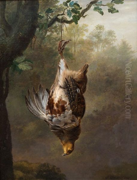 A Hunting Still Life With A Patridge Oil Painting by Johannes Esman