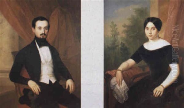 Retratos De Los Eres. De Olieta Oil Painting by Antonio Maria Esquivel Suarez de Urbina