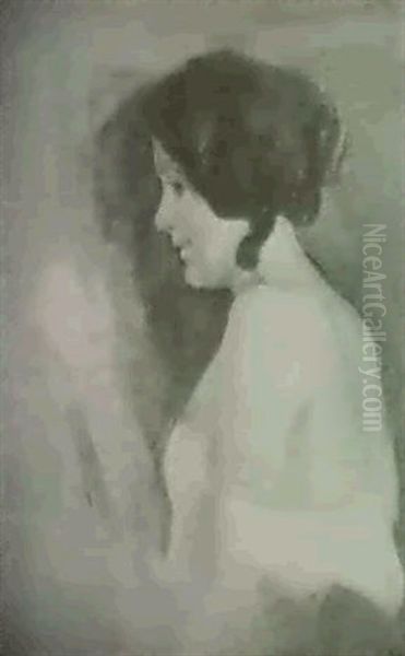 Brustbildnis Einer Frau Im Profil Oil Painting by David Estoppey