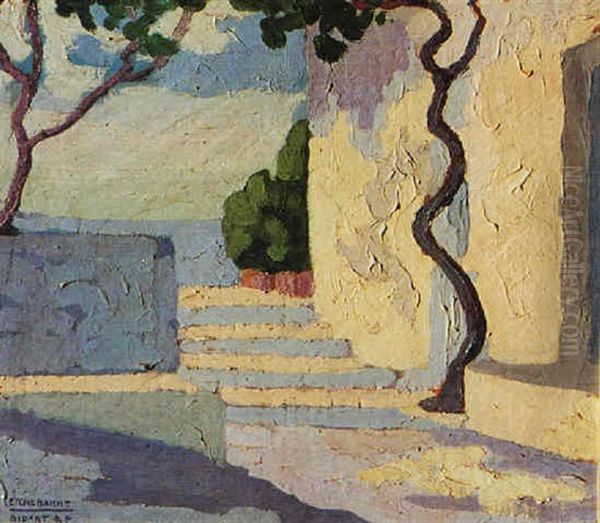 Patio De Mallorca Oil Painting by Andres Etchebarne Bidart