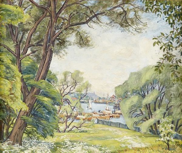 Motorbatar, Waldemarsudde Oil Painting by Prince Eugen Of Sweden