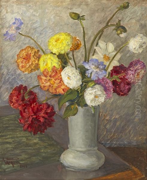 Dalior I Vit Vas Oil Painting by Prince Eugen Of Sweden