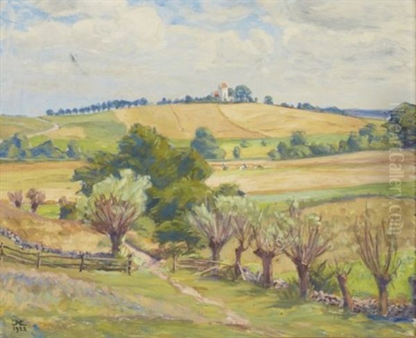 (falt Vid) Ravlunda Kyrka Oil Painting by Prince Eugen Of Sweden