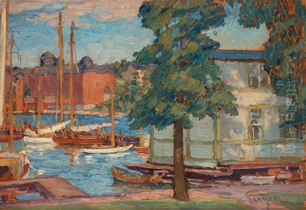 Bathamnen, Waldemarsudde (the Boat Harbour, Waldemarsudde) Oil Painting by Prince Eugen Of Sweden