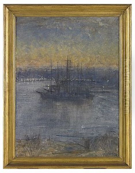 Vinterliggare - I Vinterhamn, Motiv Fran Stockholm Oil Painting by Prince Eugen Of Sweden