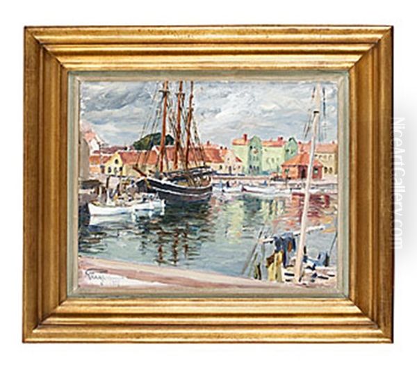 Fran Simrishamns Hamn Oil Painting by Prince Eugen Of Sweden