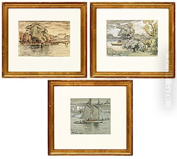 Stockholmsvy (+ 2 Others; 3 Works) Oil Painting by Prince Eugen Of Sweden