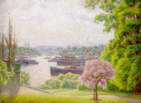 Soldis Ofver Staden Oil Painting by Prince Eugen Of Sweden