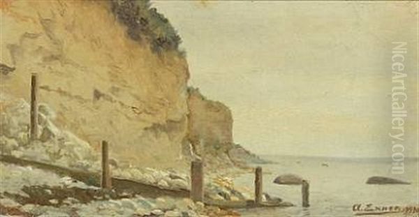 Coastal Scenery Oil Painting by Aage Sofus Exner
