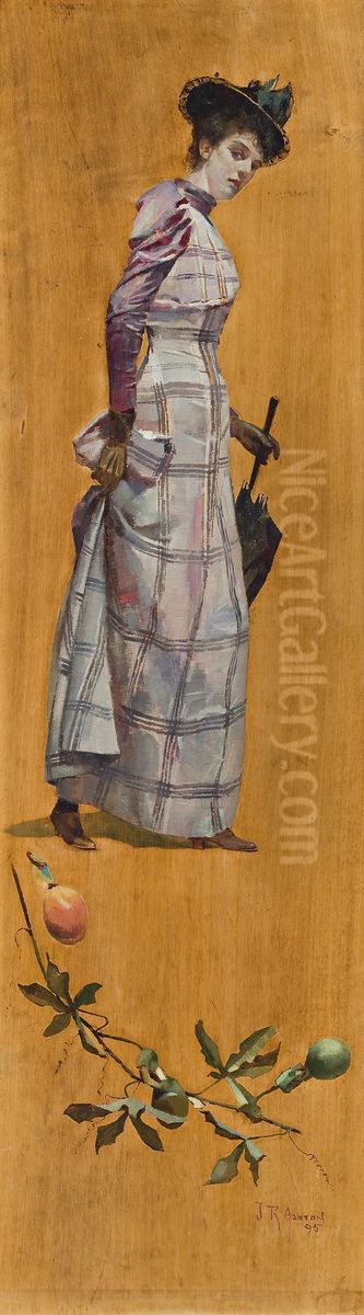 Young Woman With Parasol Oil Painting by Julian Ashton