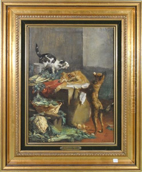 Chacun Sa Part Oil Painting by Charles van den Eycken