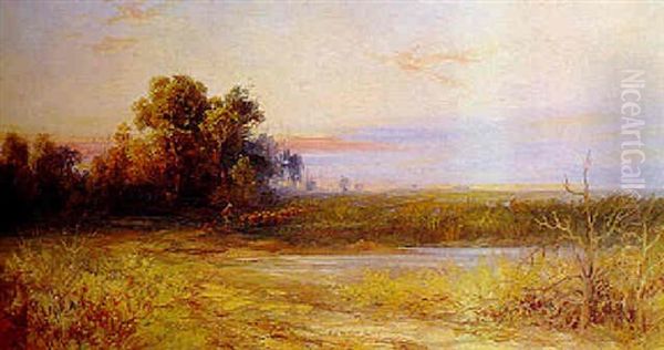 Bush Sunset Oil Painting by Gladstone Eyre