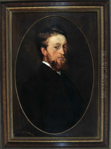 Selbstbildnis Louis Eysen In Dunklem Anzug Mit Weisem Hemdskragen Oil Painting by Louis Eysen