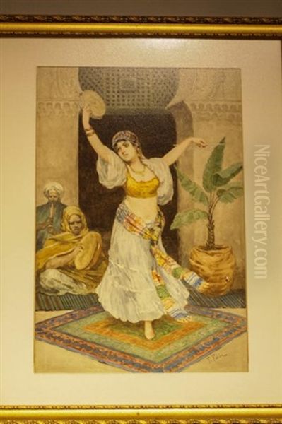 Italian Watercolor Painting, Signed Oil Painting by Fabbio Fabbi