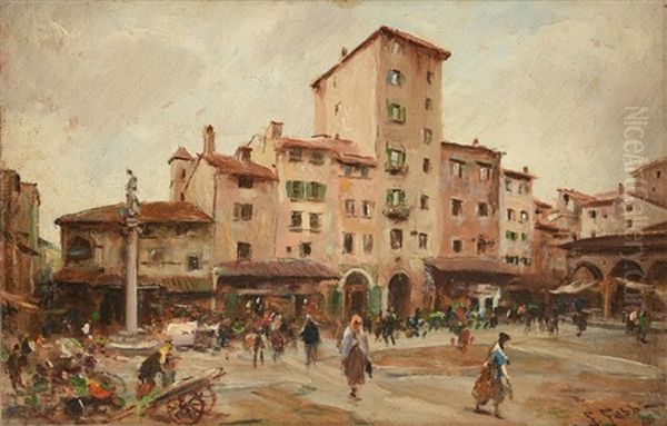 Piazzo Del Mercado Oil Painting by Fabbio Fabbi
