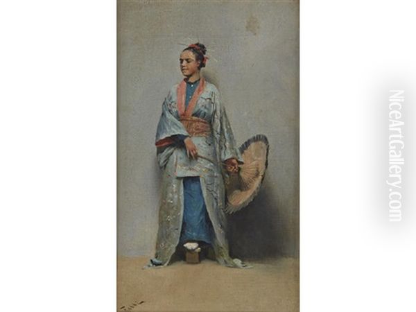 The New Kimono Oil Painting by Fabbio Fabbi