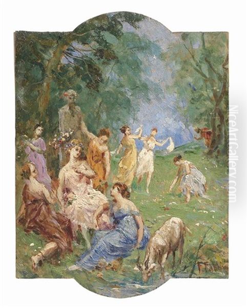 Proserpina E Plutone Oil Painting by Fabbio Fabbi